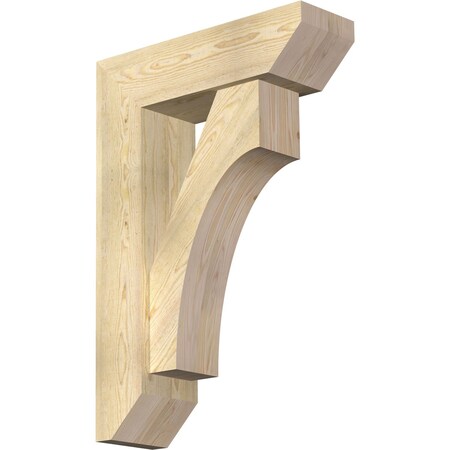 Ekena Millwork Westlake Slat Rough Sawn Bracket w/ Offset Brace, Douglas Fir, 8"W x 26"D x 38"H BKT0806X26X38WTL06RDF